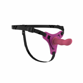 Belden Bağlamalı Modern Dildo Mor 12,5 cm