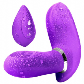 Kablosuz Uzaktan Kumandalı Isıtmalı G-Spot ve Klitoris Uyarıcı 2 in 1 Vibratör - Mor