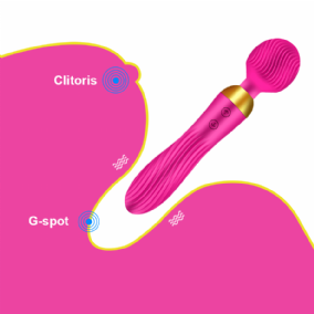 MASSAGE STICK 18 Titreşim Hızlı G-Spot ve Klitoris Uyarıcı Çift Taraflı Av Masaj Vibratör - Pembe