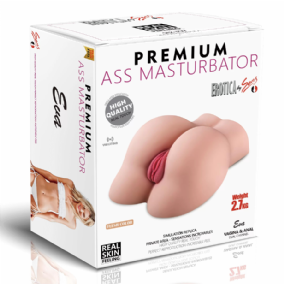 Premium Ass Masturbator Eva - Realistik Anal Vajinal 2 in 1 Titreşimli Suni Kalça Vajina
