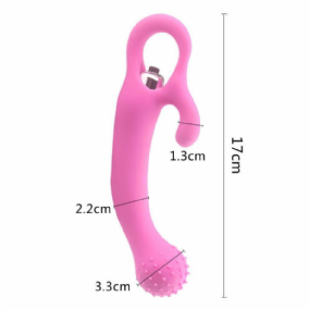 Tutma Aparatlı Eğimli Yapıd a G-Spot ve Klitoris Uyarıcı 2 in 1 Vibratör