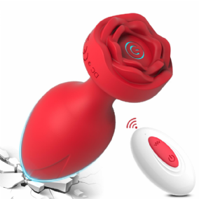 Uzaktan Kumandalı Gül Şekilli Anal Vibrator Kırmız